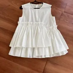 UNITED ARROWS フリル付きホワイトチュニック