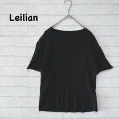 【Leilian／レリアン】着心地抜群！大人上品カットソー（半袖/ブラック）