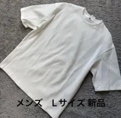 メンズ ファイバードライ ワッフルエンボス半袖Tシャツ白L新品