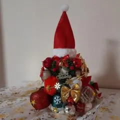 ハンドメイド クリスマスツリー 世界に1つ かわいい サンタさん帽