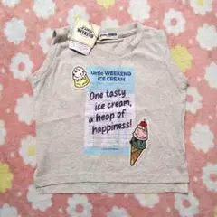 【新品・タグ付き】リトルウィークエンド ノースリーブ Tシャツ 90 グレー 夏