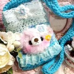 編みぐるみ☆クマちゃん☆サコッシュ(๑・㉨・๑)❤✩.*