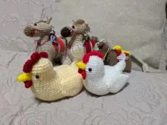 あみぐるみ(うま、とり)