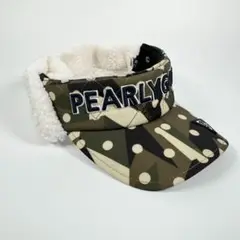 美品 パーリーゲイツ サンバイザードット カモフラ ボア