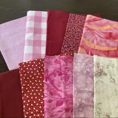 ハギレセット☆赤・ピンク系☆パッチワークに