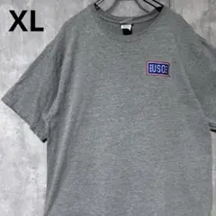 USO 刺繍ロゴ グレー Tシャツ 半袖　ビッグシルエット