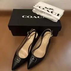 COACH ブラック ハイヒール ポインテッドトゥ