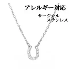 ステンレス 316L ホースシュー 馬蹄 ネックレス 華奢 シルバー