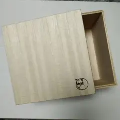猫　焼印付　木箱　収納ボックス