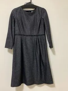 anySiS ワンピース 黒 グレー 毛混