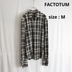 【値下げ◎】 FACTOTUM / レーヨン チェック シャツ 46 トップス