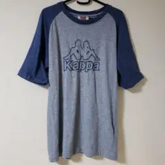 ヴィンテージKappa ラグランスリーブ Tシャツ グレー/ネイビー