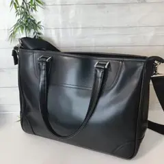 【未使用品】ブラック2wayトートバッグ 合成皮革