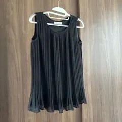 m's select 黒プリーツノースリーブチュニック 36 美品