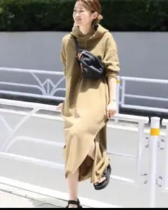 Americana サイドジップ スウェット ワンピース パーカー アメリカーナ