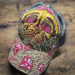 Christian Audigier スカル刺繍キャップ