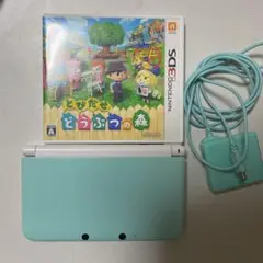 ニンテンドー3DS LL ミント×ホワイト+とびだせどうぶつの森ソフト