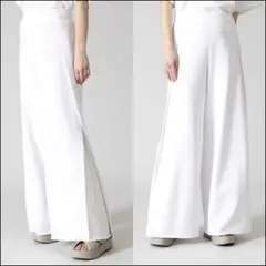 タグ付 ADORE クリアハイツイストワイドパンツ ホワイト 36
