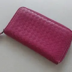 確実正規品!ボッテガヴェネタ 長財布 パープルピンク