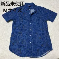 新品未使用 メンズ Mサイズ 半袖シャツ リバティ ペイズリー柄 ユニクロ 総柄