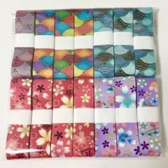 和柄 和風 デザインリボン 青海波 桜 25mm ×1m 14本セットA