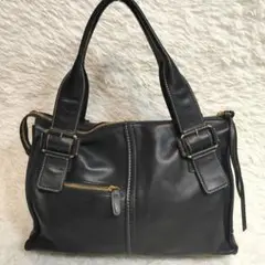 【日本製・美品】エリート レザートートバッグ ブラック ビジネスバッグ