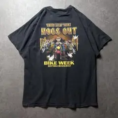 DELTA 00s半袖Tシャツ　バイクウィーク　イベント　アニマル　イラスト　L