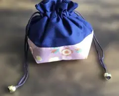 和装用　巾着バッグ 花柄　浴衣小物　和風お弁当入れ