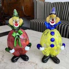 イタリア MURANO ベネチアンガラス ムラノガラス　ピエロ置物2体セット 2025年最新】ムラノガラス ピエロの人気アイテム - メルカリ
