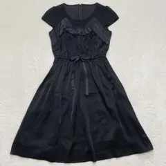 トゥービーシック◇胸元フリルシフォンワンピース パーティードレス Aライン 40