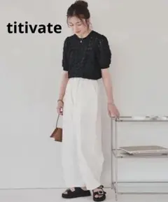 ティティベイト titivate シアーフリル レースプルオーバー