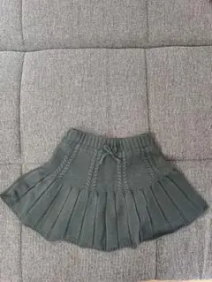 petit main グリーンニットスカート L