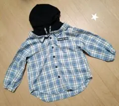 PLAMON GIRL フード付きチェックシャツ 110cm