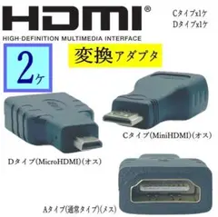 [2種類]HDMI変換アダプタ -Mini(Cオス) とMicro(Dオス)