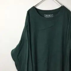 USA古着 eddiebauer エディーバウアー ロンT 緑 グリーン