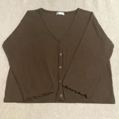 しまむら　tal.by yumi. テレコカーディガン　濃茶　Sサイズ