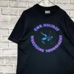 USA製90sヴィンテージTシャツ！シングルステッチ　ブラック半袖古着L722