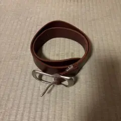 ブラウンレザー ベルト シンプルバックル