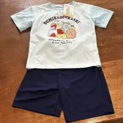 すみっコぐらし　パジャマ　グリーン　半袖　ハーフパンツ　ポリエステル　夏用　薄手
