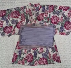 プティマイン　お花　花柄　紫陽花　甚平　浴衣