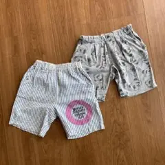 ストライプ・プリントハーフパンツ 2枚セット
