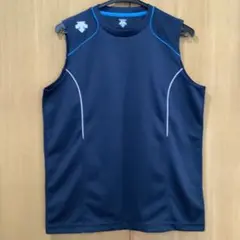 ネイビー ノースリーブ タンクトップ　デサント