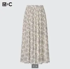 UNIQLOＣ　シフォンプリーツスカート　ホワイト　Mサイズ
