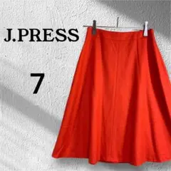 ジェイプレス フレアスカート ひざ丈スカート　赤Sサイズ　羊毛