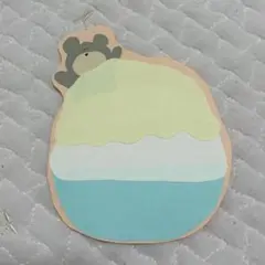 【夏限定】かき氷くまちゃんメッセージカード　壁に貼っても◎ハンドメイド