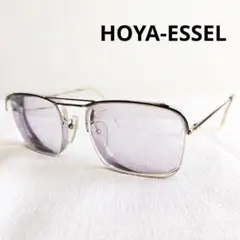 希少✨HOYA ESSEL 眼鏡　ツーブリッジ　ビンテージ　ハーフリム　メタル