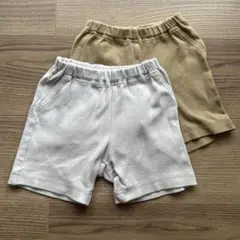 無印良品　ハーフパンツ　80サイズ　２枚セット　グレー　ベージュ