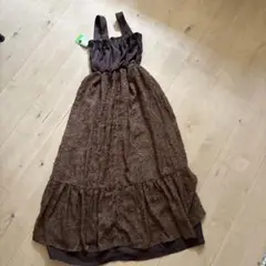 チャオパニック⭐︎ブラウン フリル付き ジャンパ➖スカート