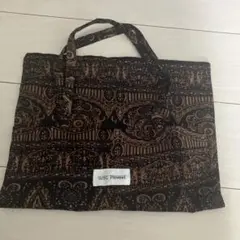 Pasand エコバッグ 黒と茶色の模様