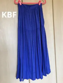 KBFダイヤモンド模様 フレアロングスカート 青